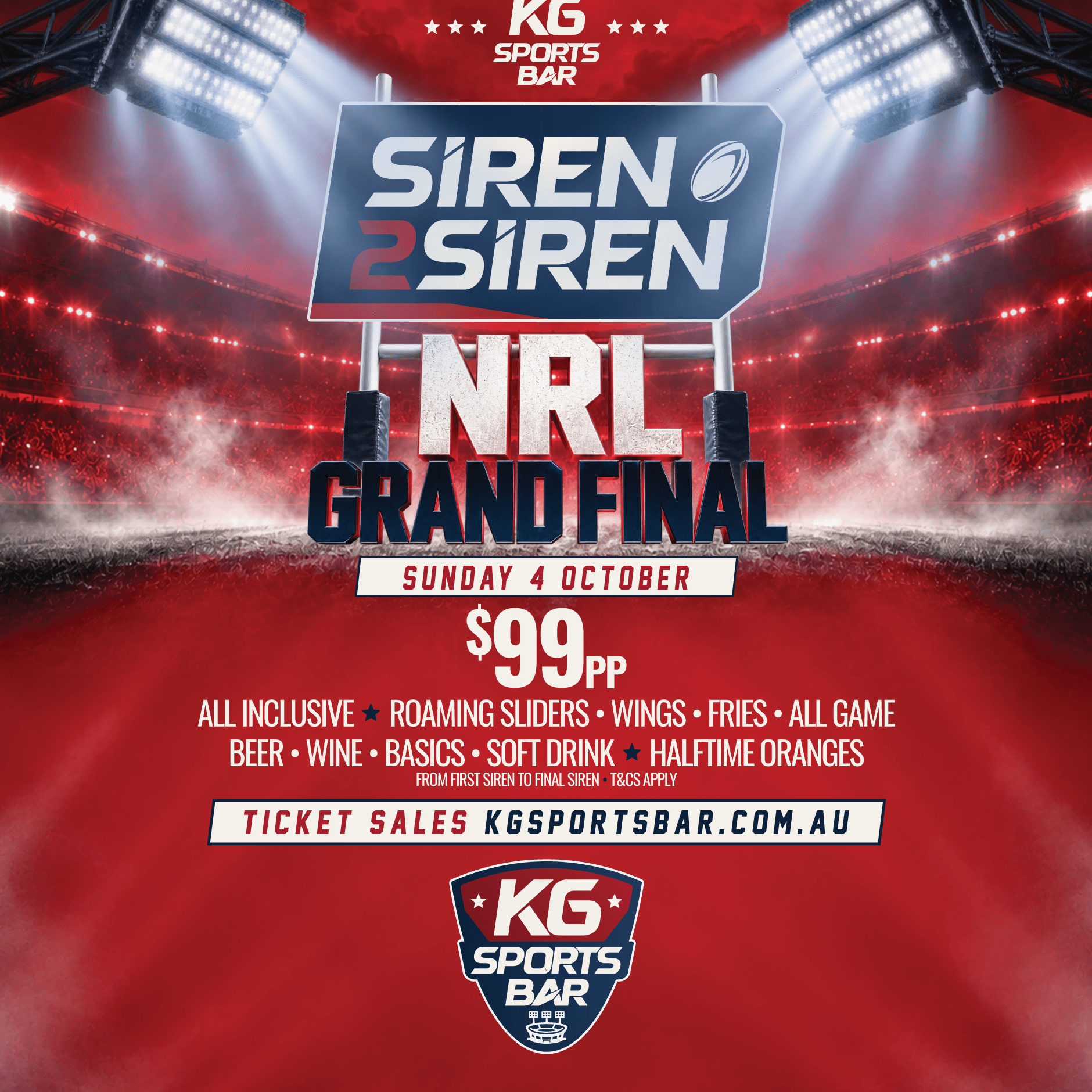 Siren 2 Siren NRL Grand Final 2026 event poster